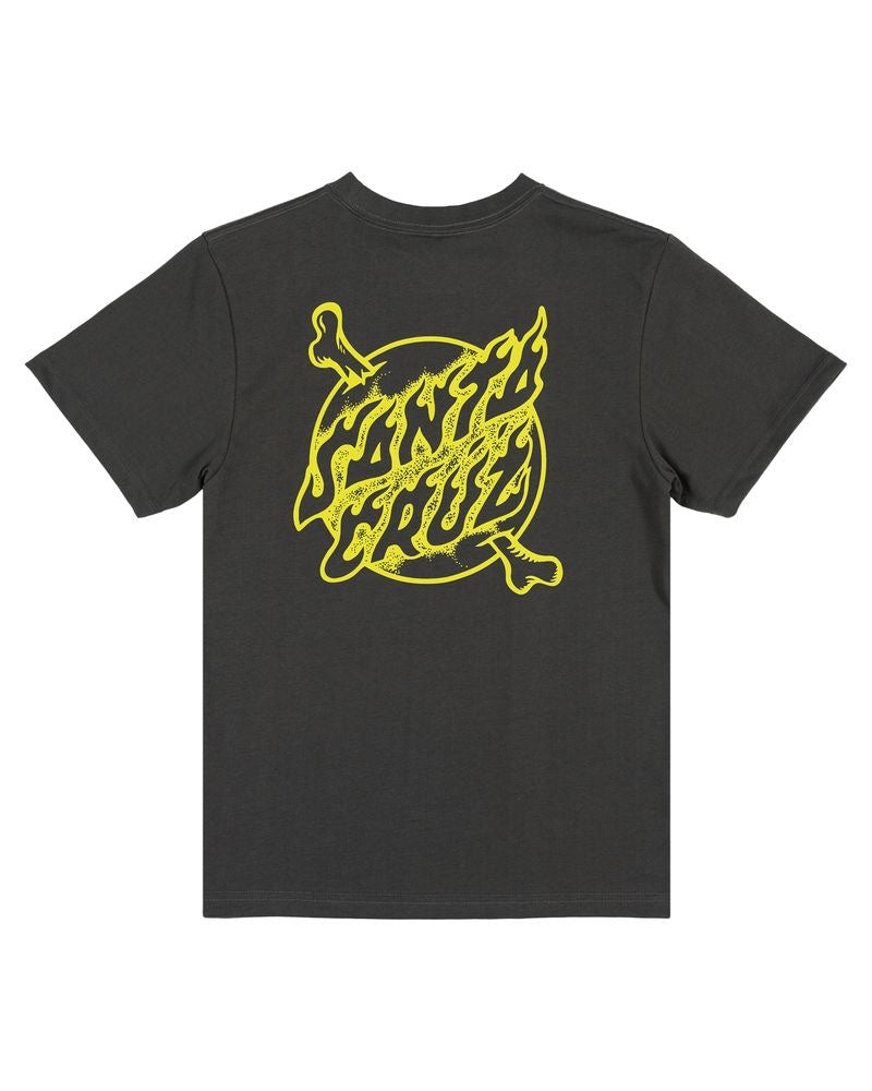 Santa Cruz Youth Crossbone Dot Mono Centre Tee Onyx