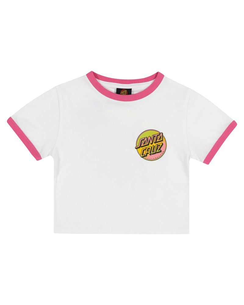Santa Cruz Youth Girls Contra Dot Pop Tee White