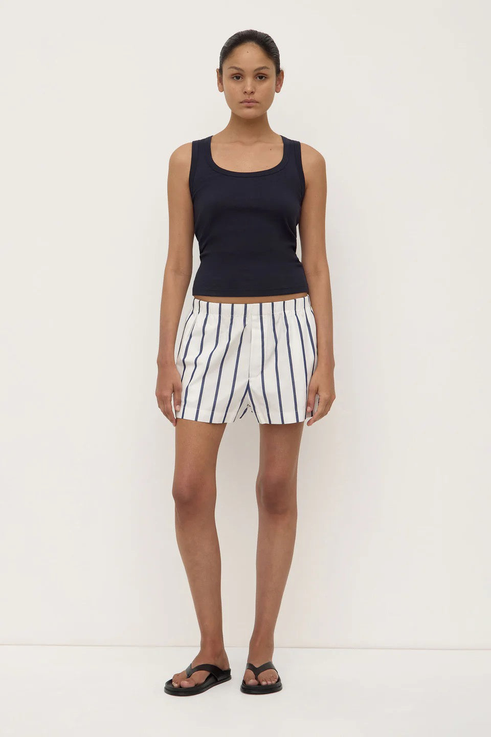 Assembly Robyn Scoop Neck Rib Tank True Navy