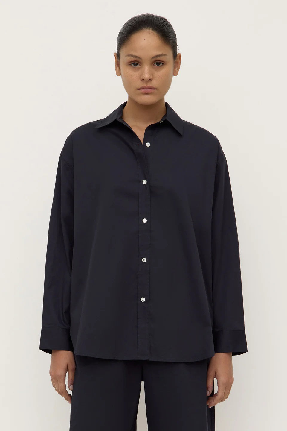 Assembly Marigold Poplin Long Sleeve Shirt True Navy