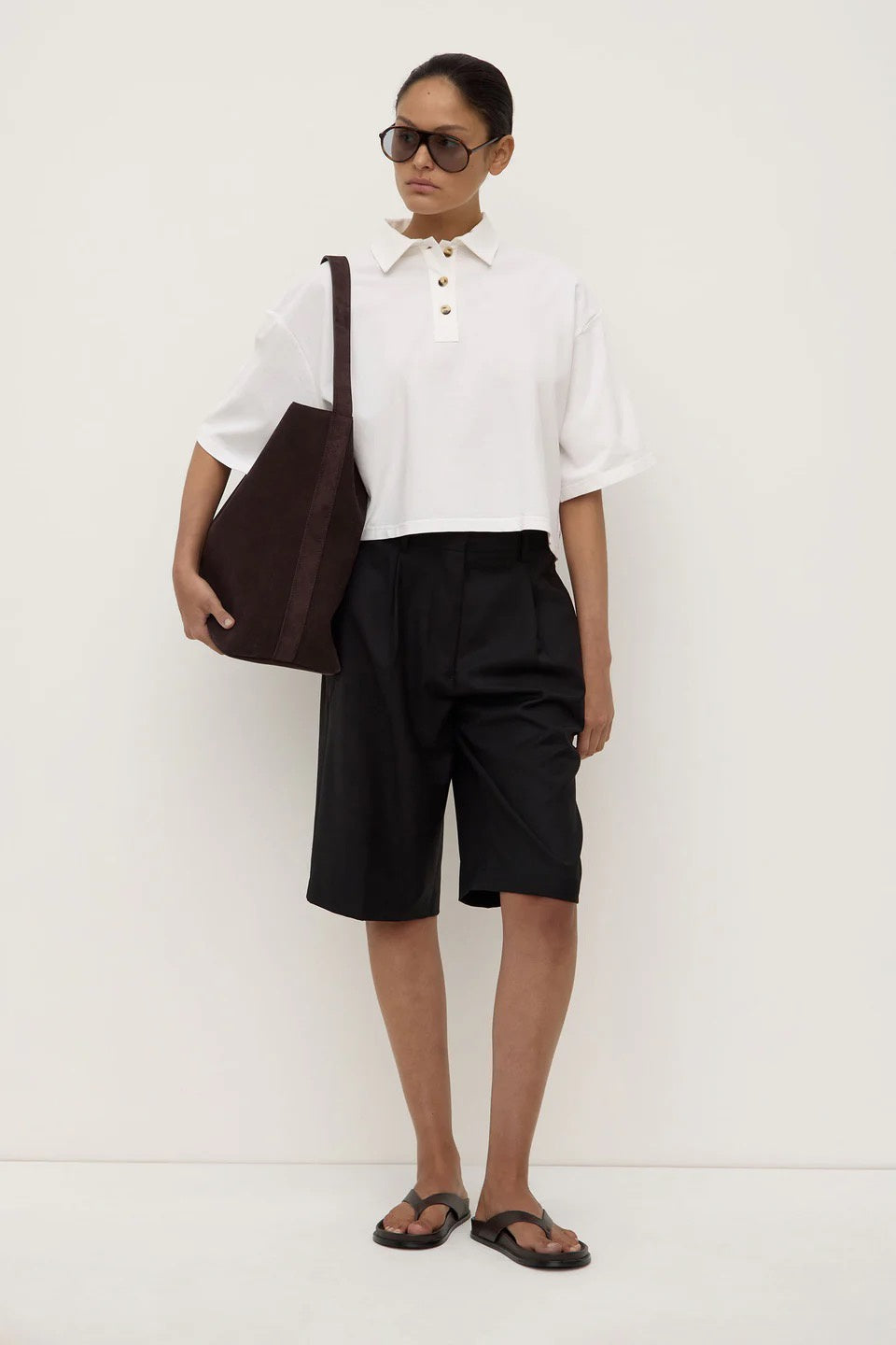 Assembly Callie Cropped Polo White