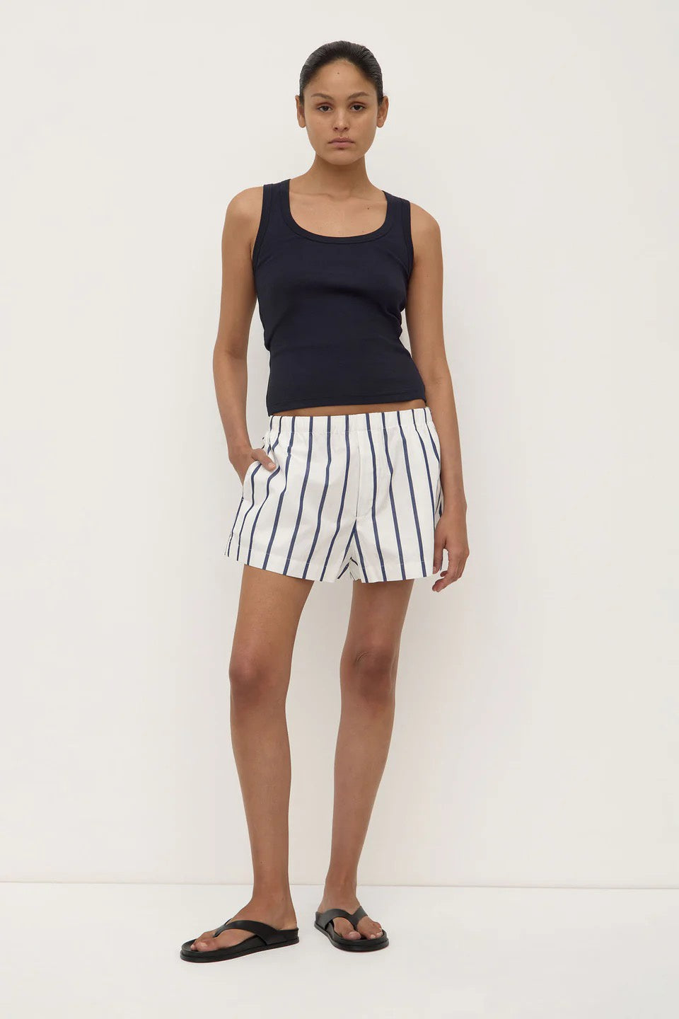 Assembly Nara Stripe Short White/True Navy