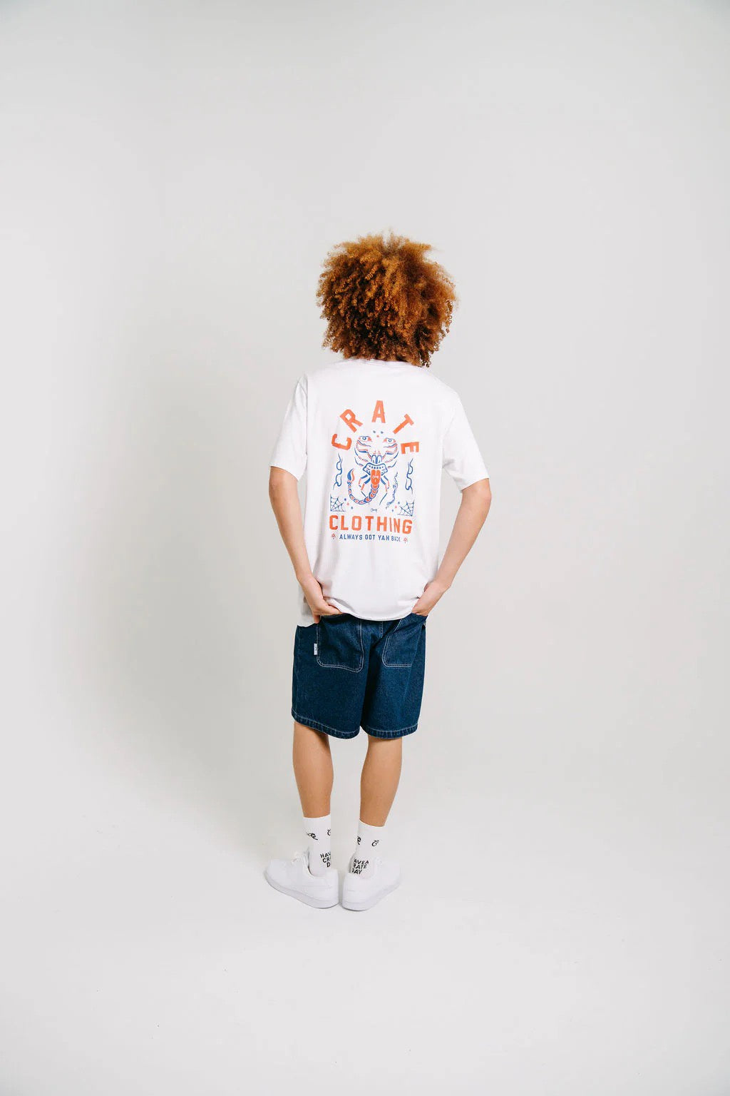 Crate Always Got Your Back Tee White/Glow in the Dark