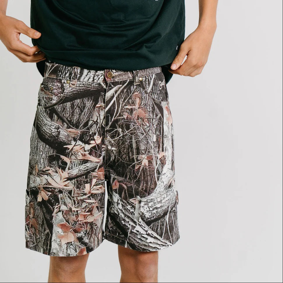 Crate Carpenter Denim Shorts Tree Camo