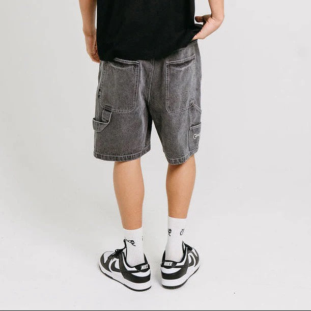 Crate Carpenter Denim Shorts Black Acid