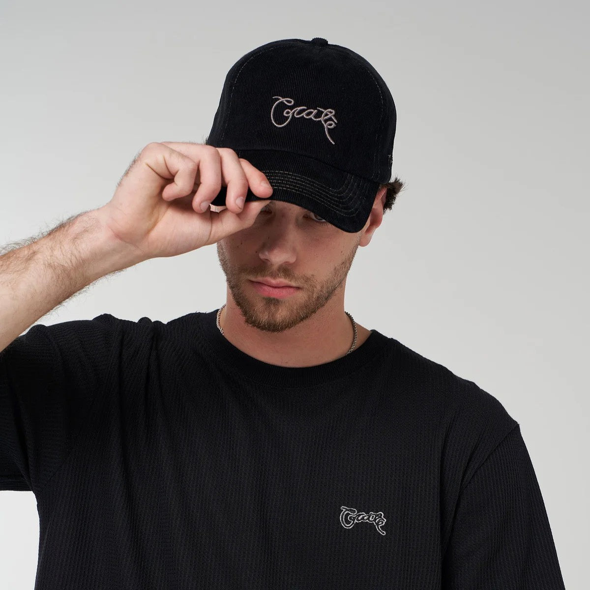 Crate Scripted Cord Snapback Black
