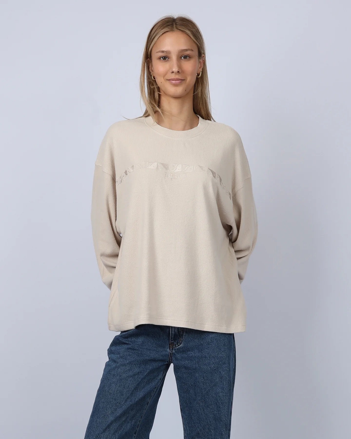 T&C Horizon Rib Crew Natural