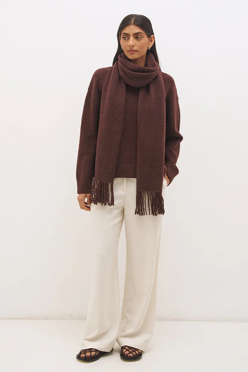Mon Renn Scarf Knit Jumper Cacao