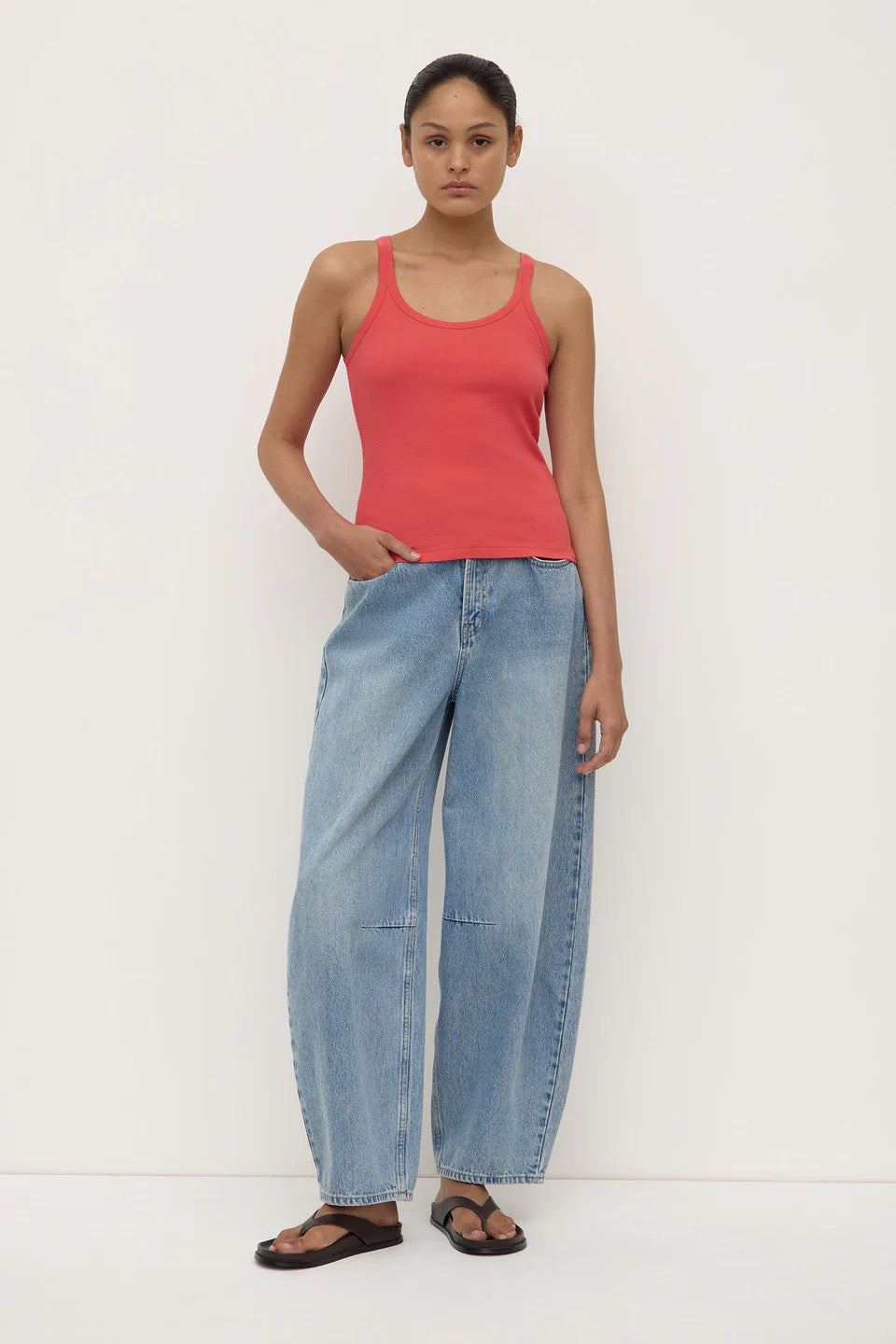 Assembly Charlie Rib Tank Washed Chilli