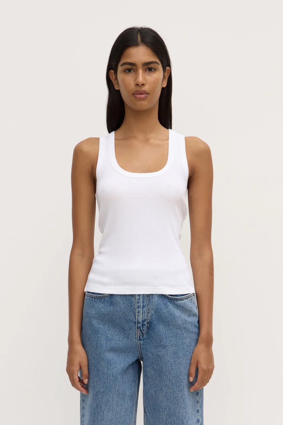 Assembly Robyn Scoop Neck Rib White