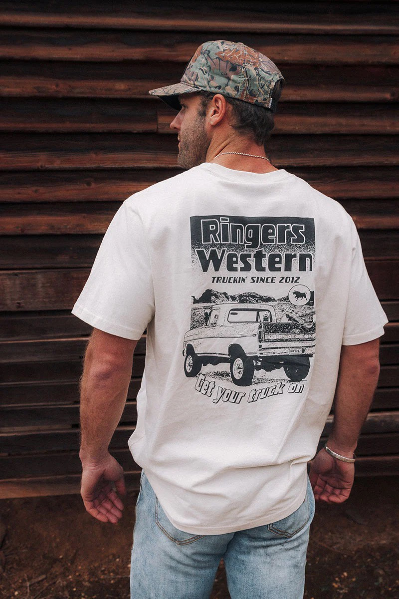 Ringers Western Get Your Truck On Mens Loose Fit T-Shirt Off White