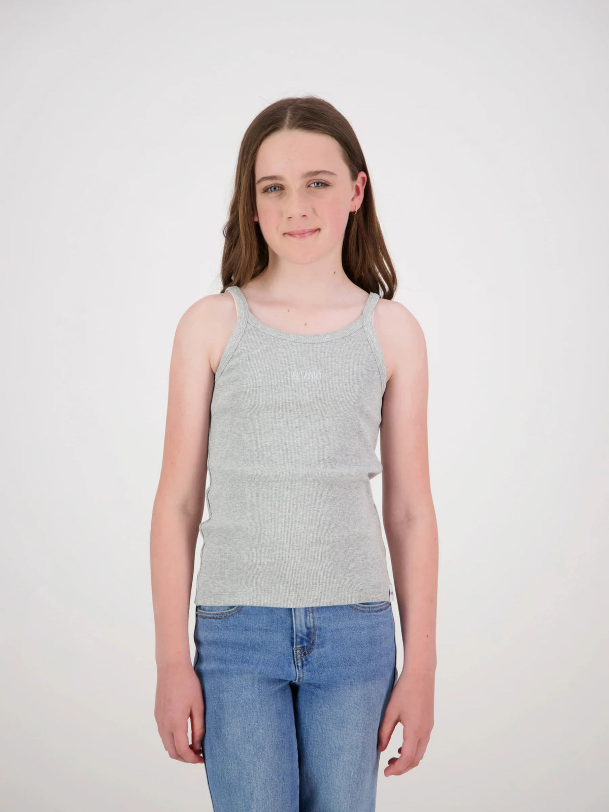 &amp;Wild Evie Ribbed Singlet Grey