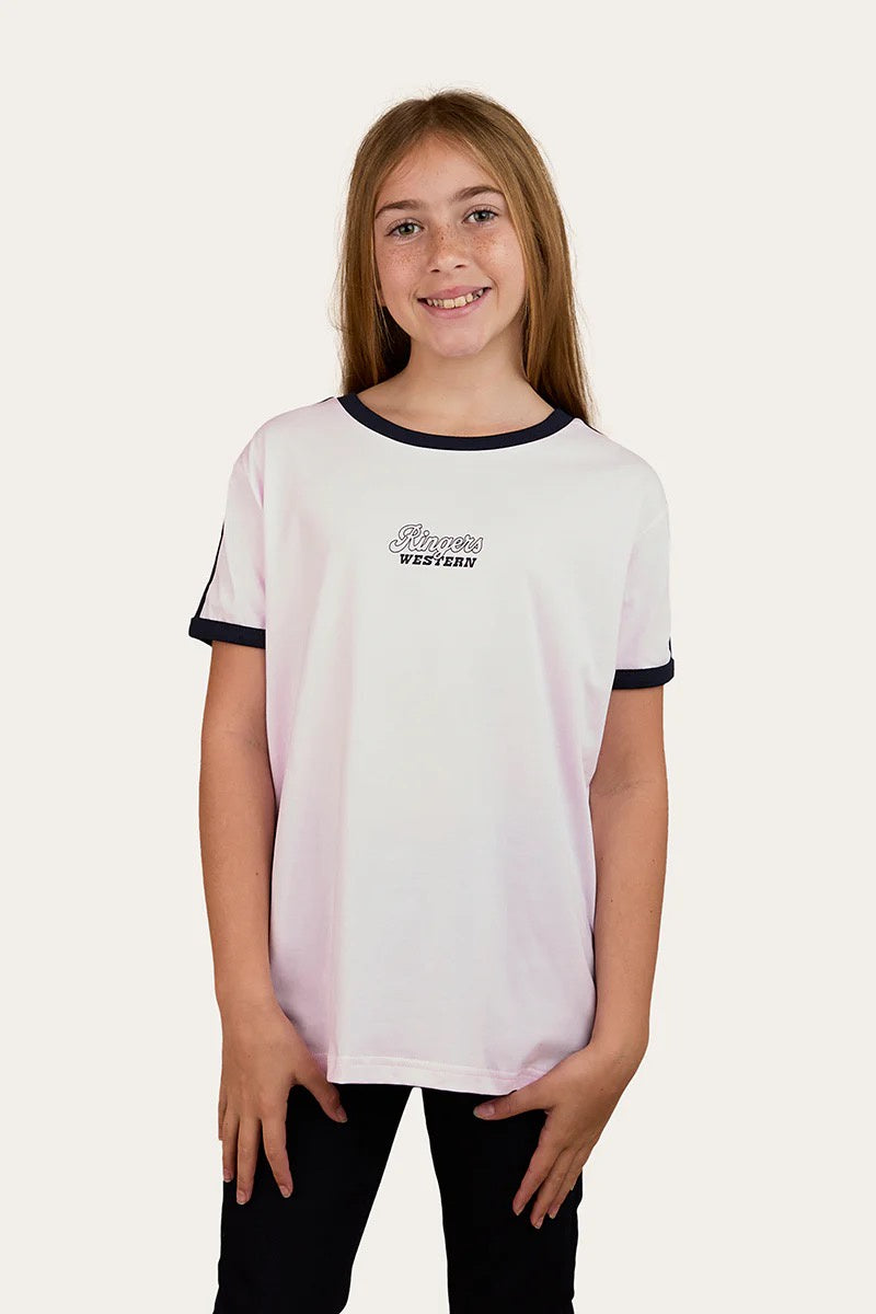 Ringers Western Western Wonder Girls Ringer T-Shirt Barely Pink