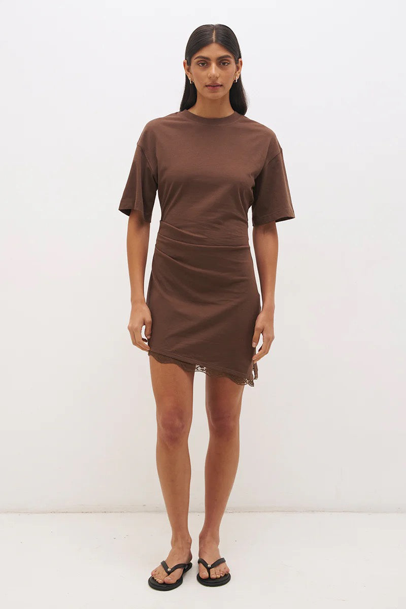 Mon Renn Liora Mini Dress Fudge