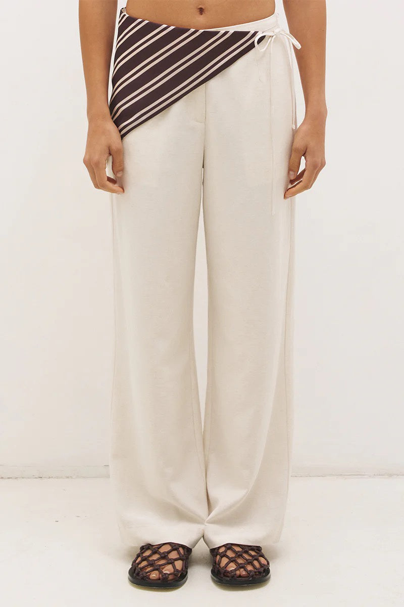 Mon Renn Elira Scarf Pant Natural Fleck Cream