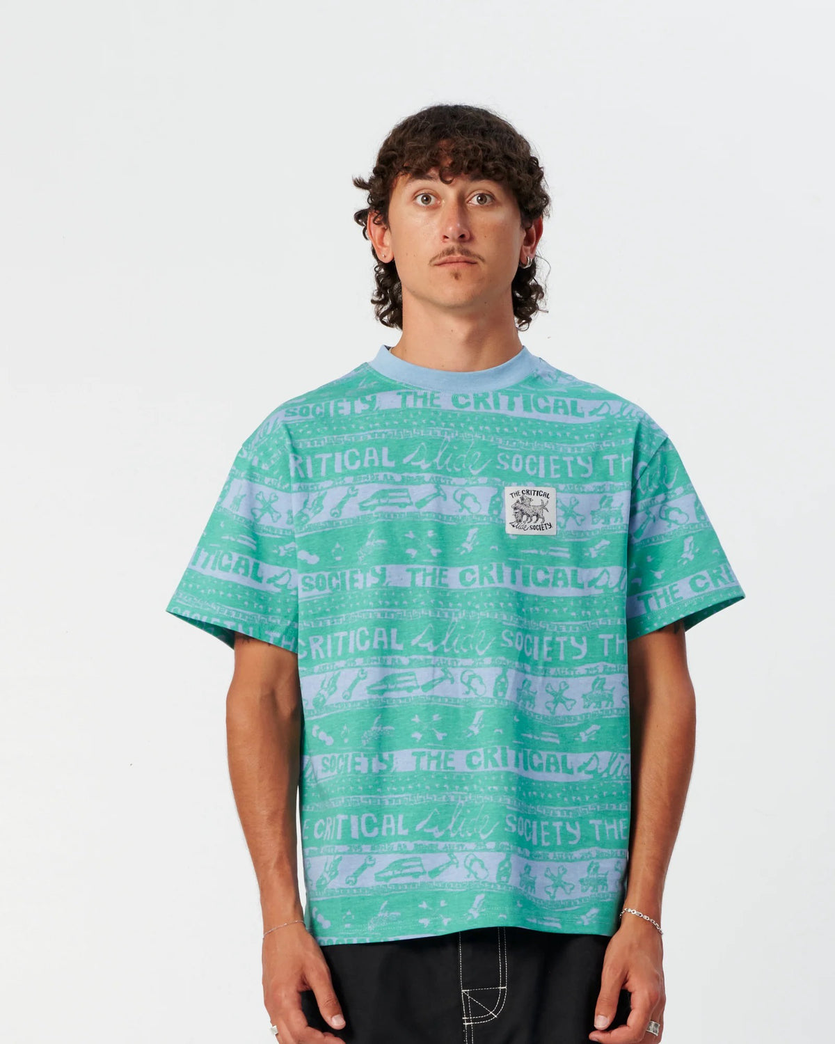 Critical Slide Wedd Stripe Tee Blue