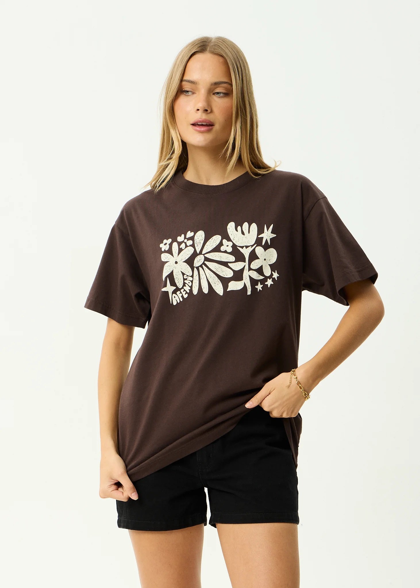 Afends Garden Variety - Oversized Tee - Coffee