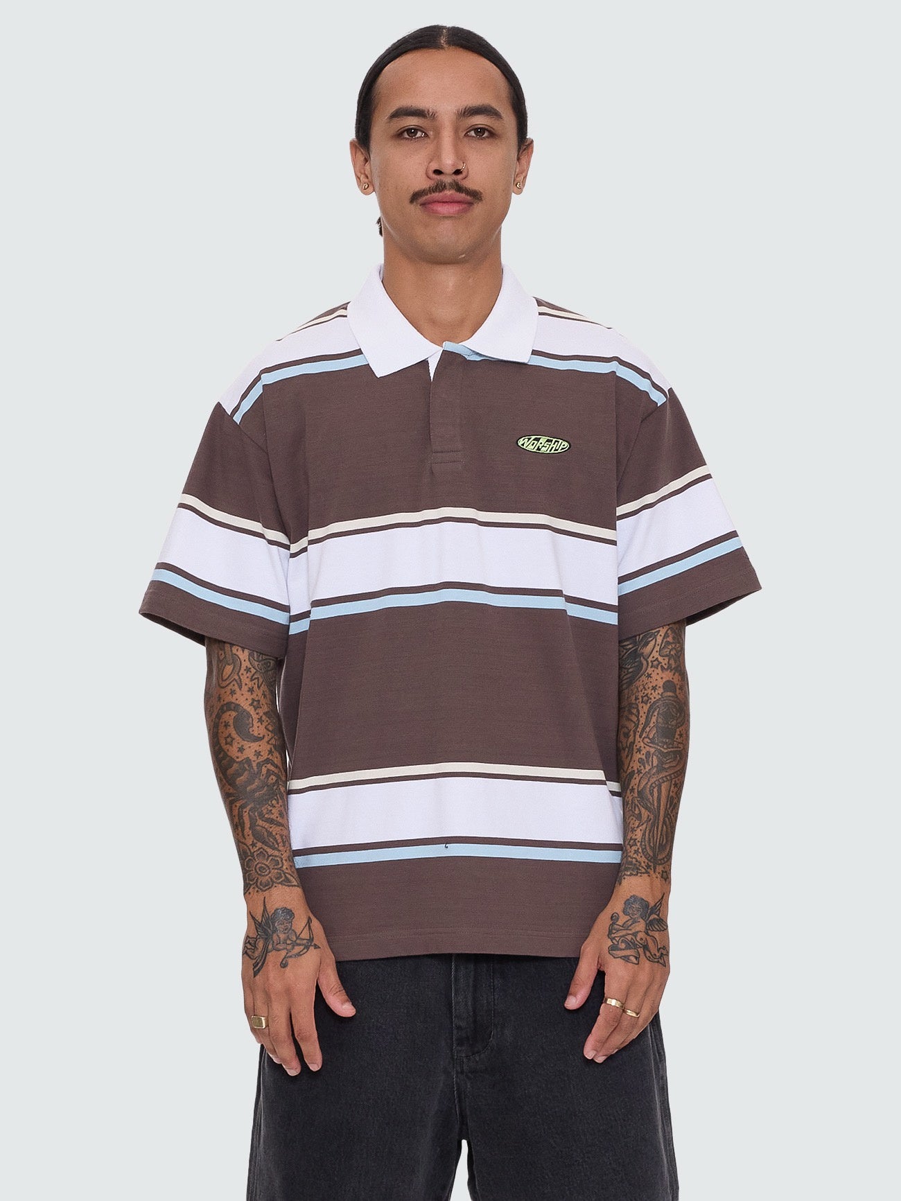 Worship Funku Short Sleeve Golf Polo Choc Brown