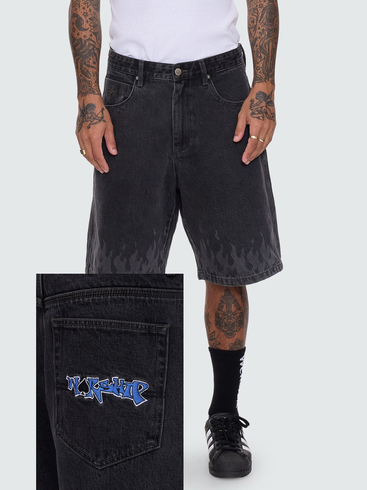 Worship Playa Big Dawg Jean Short Used Black