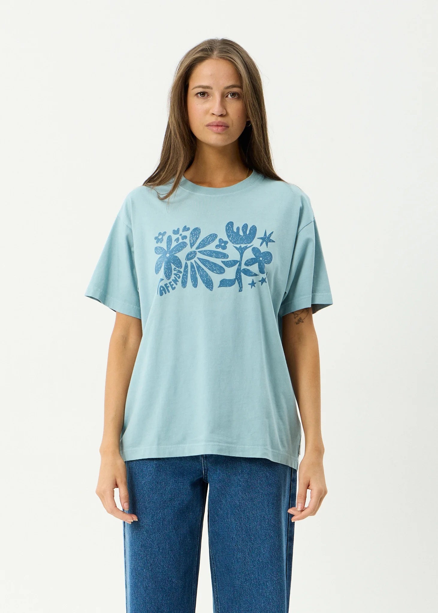 Afends Garden Variety - Oversized Tee - Overcast