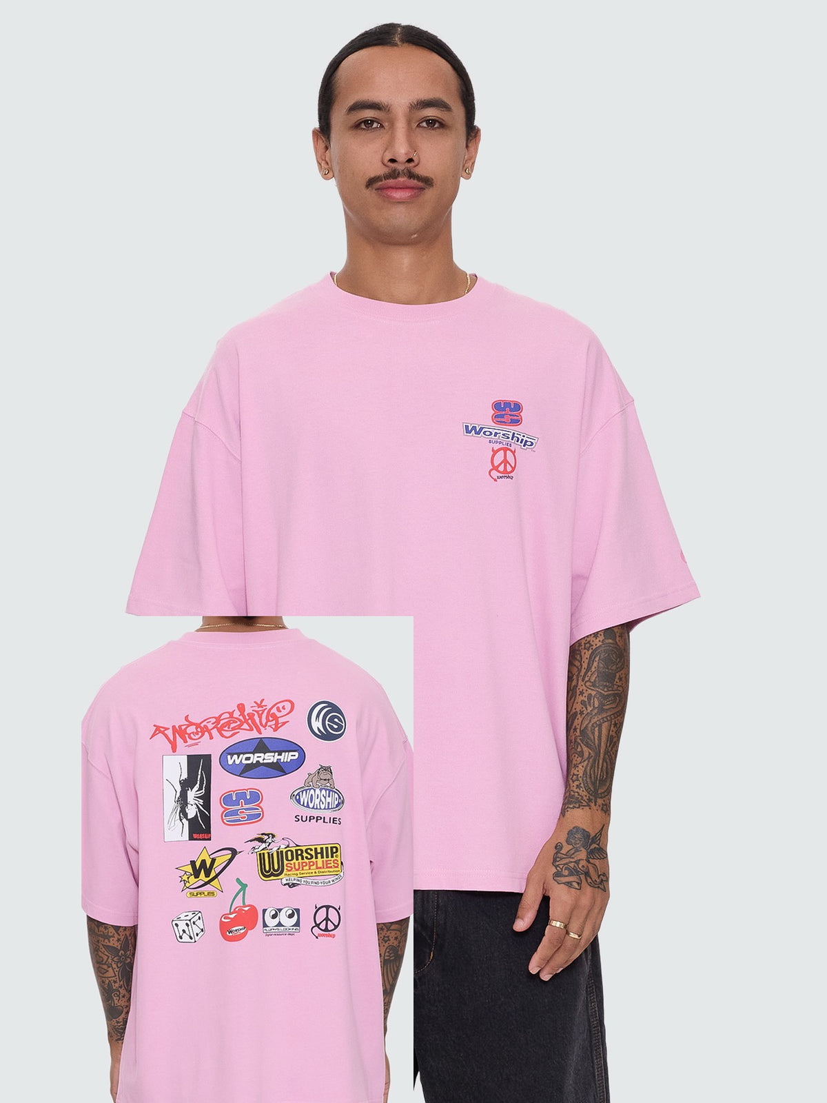 Worship Low Goes Oversize Tee Lilac Chiffon