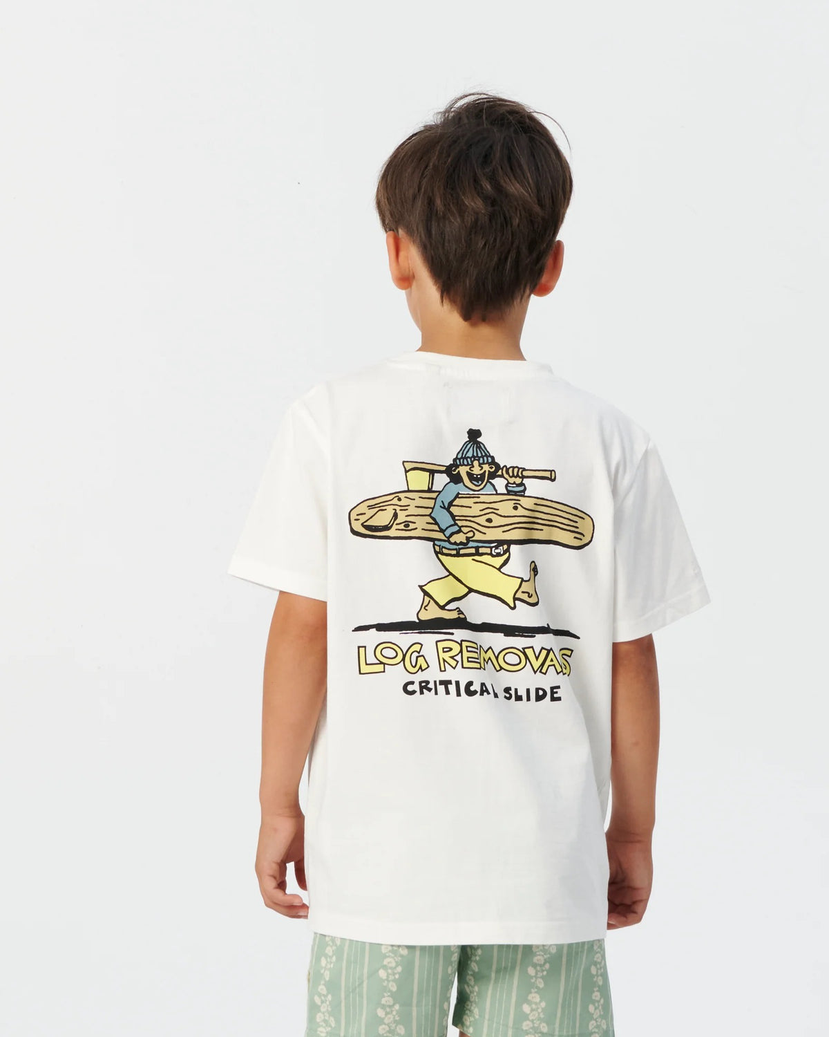 Critical Slide Kids Log Removal Tee Vintage White