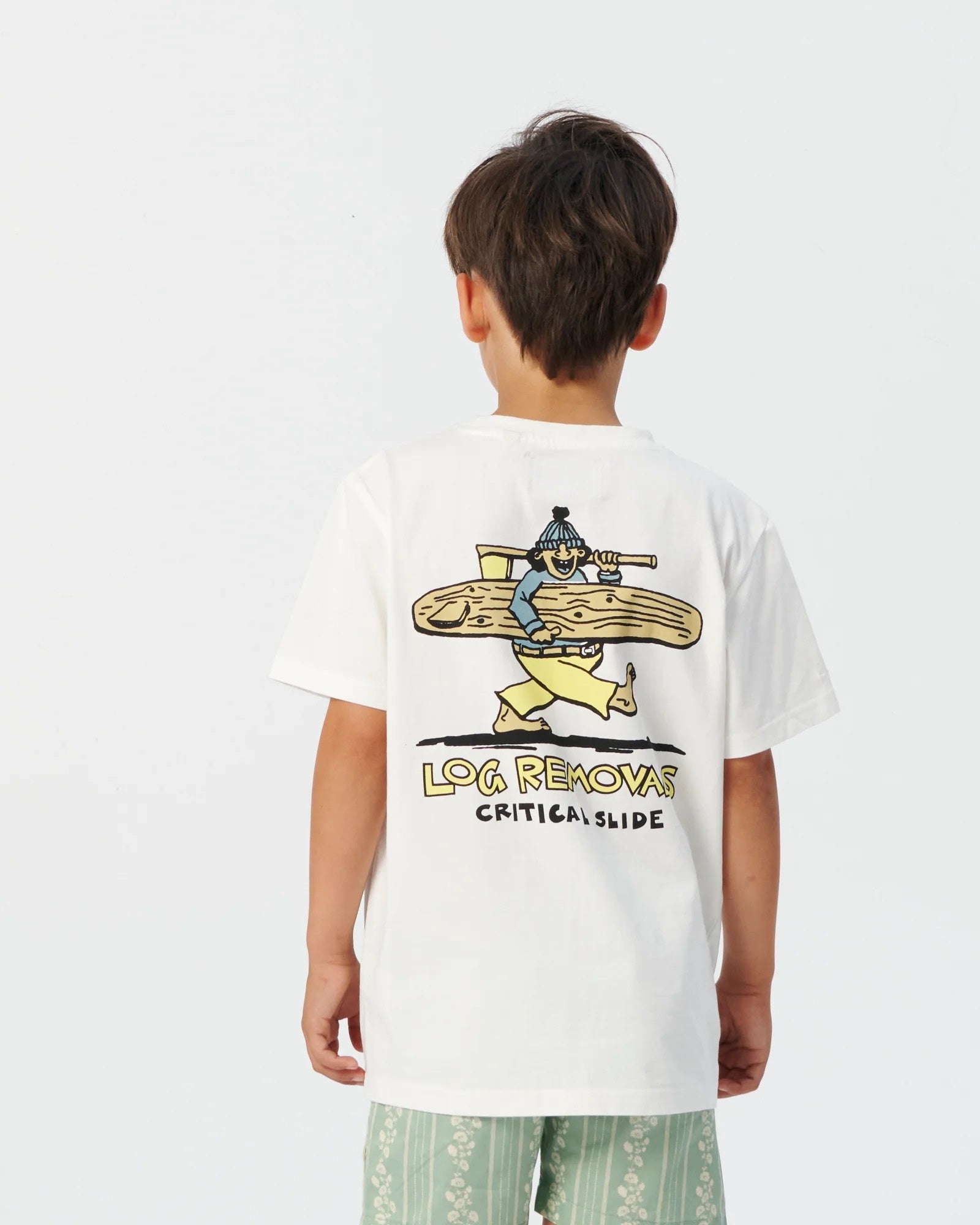 Critical Slide Kids Log Removal Tee Vintage White