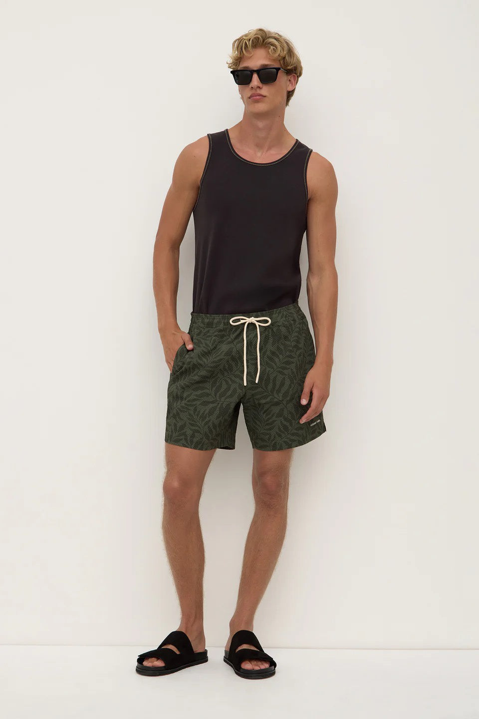 Assembly Palm Print Swim Short Sorre/Moss