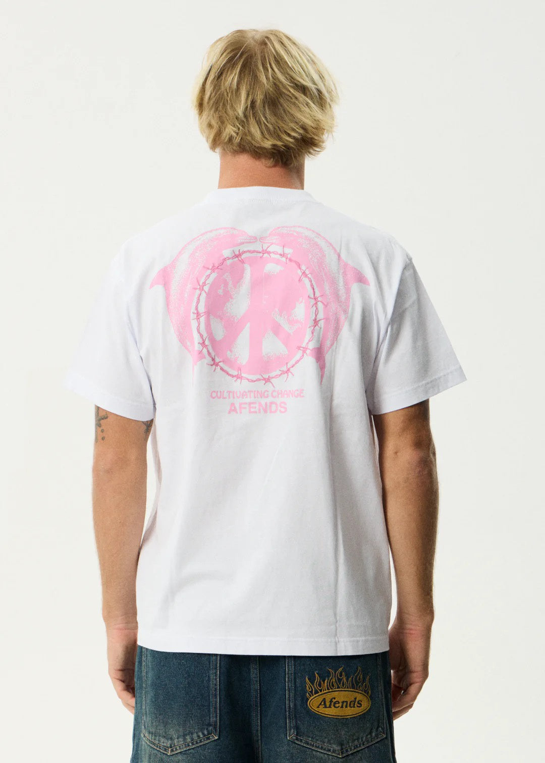 Afends Mens Dolfends Boxy Tee - White