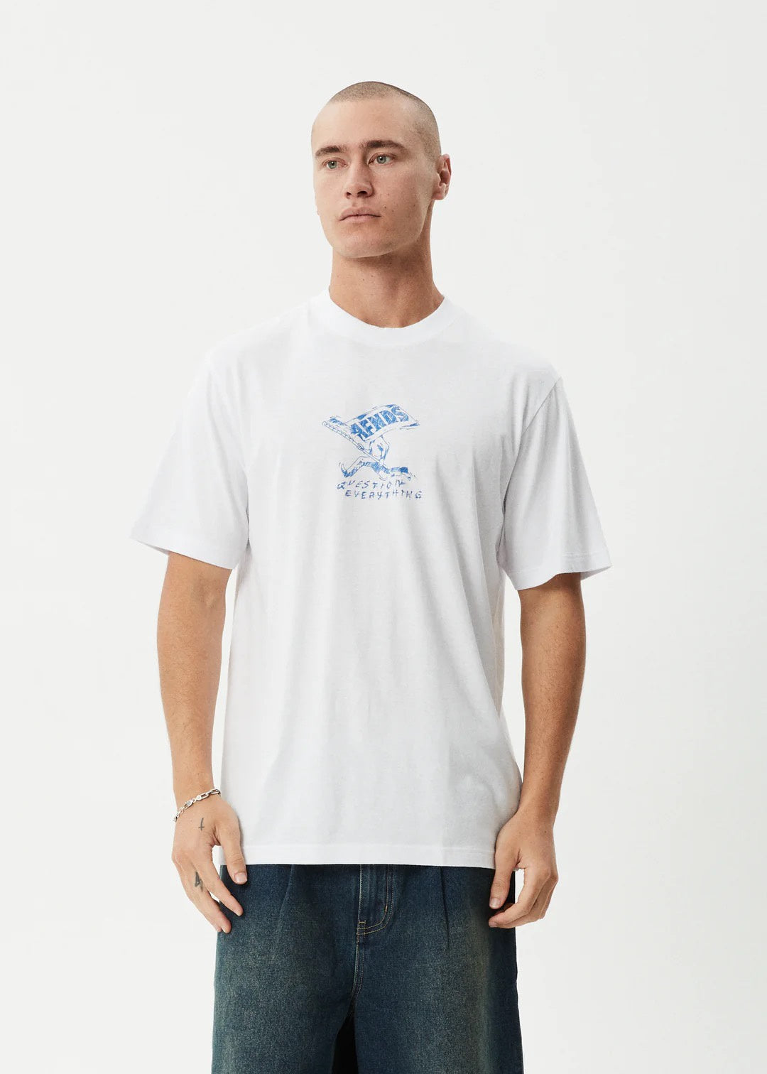 Afends Mens Flyin Retro Tee - White