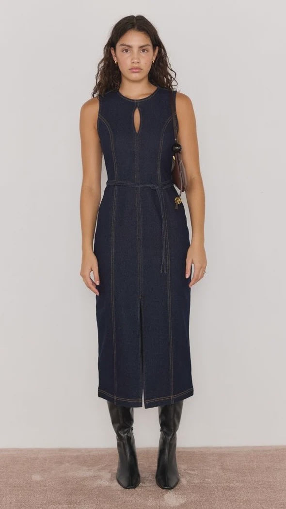 Mink Pink Raya Denim Midi Dress