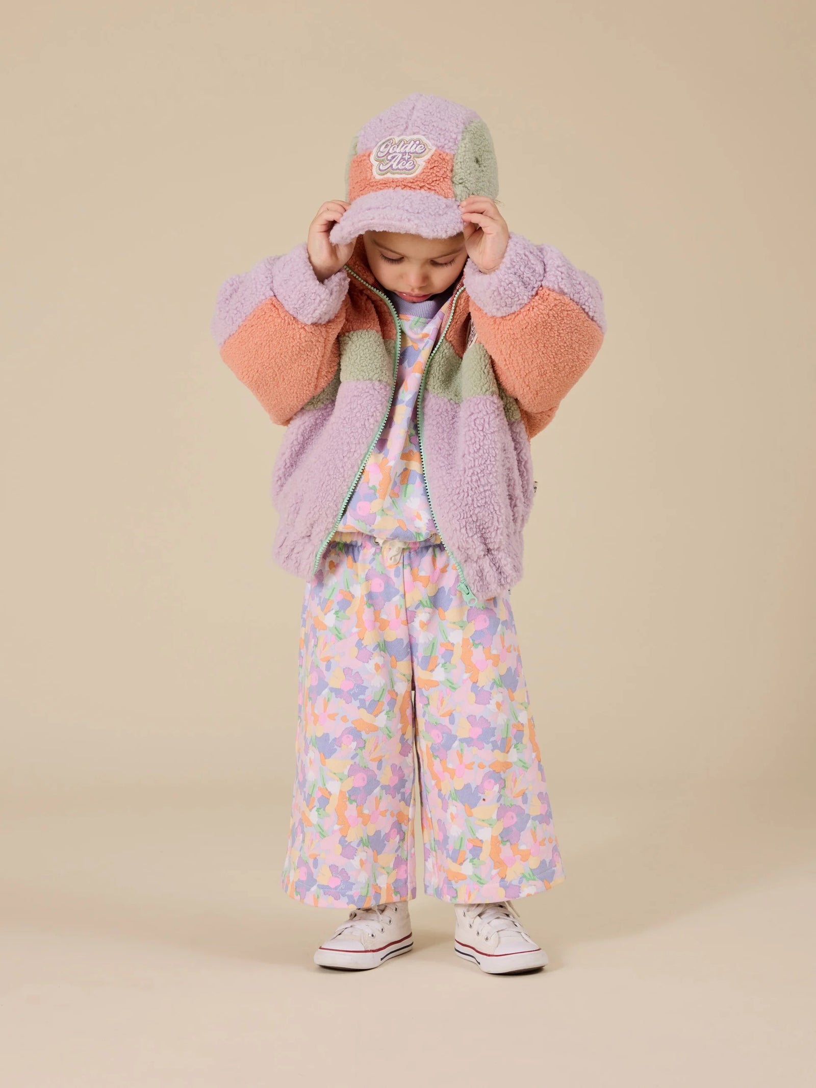 Goldie + Ace Blair Sherpa Cap Lilac/Peach/Mint