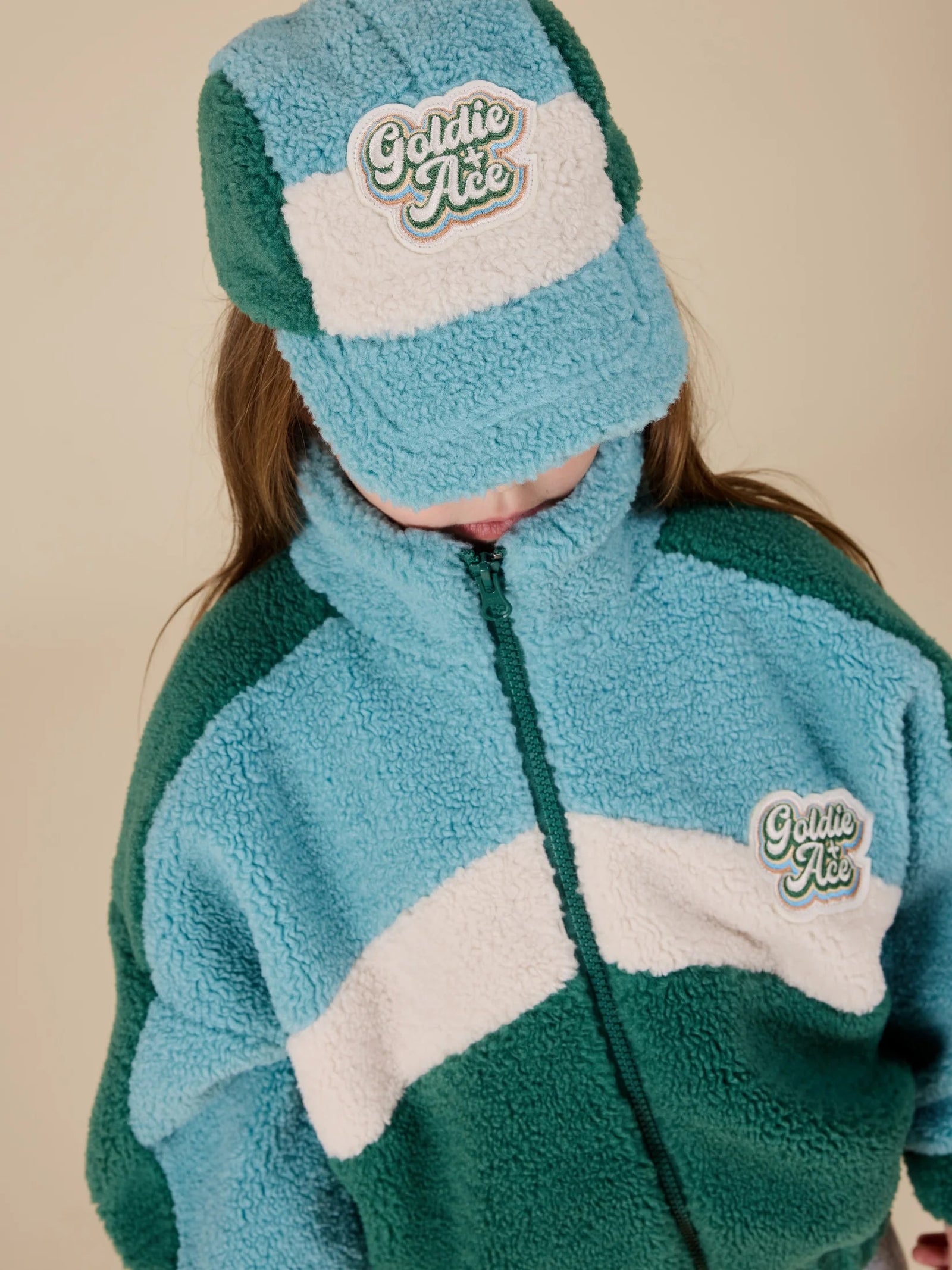 Goldie + Ace Blair Sherpa Cap Teal/Cream/Dark Jade