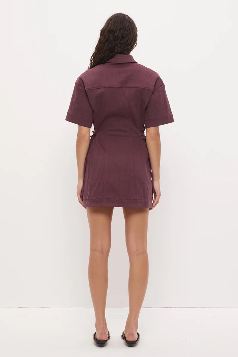 Mon Renn Hart Mini Dress Dusty Plum