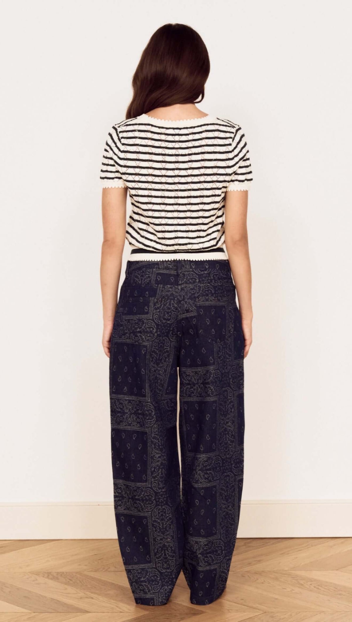 Mink Pink Calla Cream Stripe Cotton Pointelle Knit