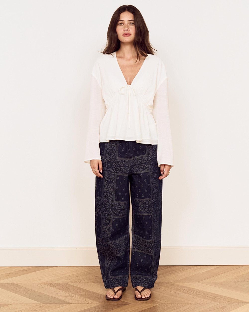Mink Pink Aya Crinkle Blouse White