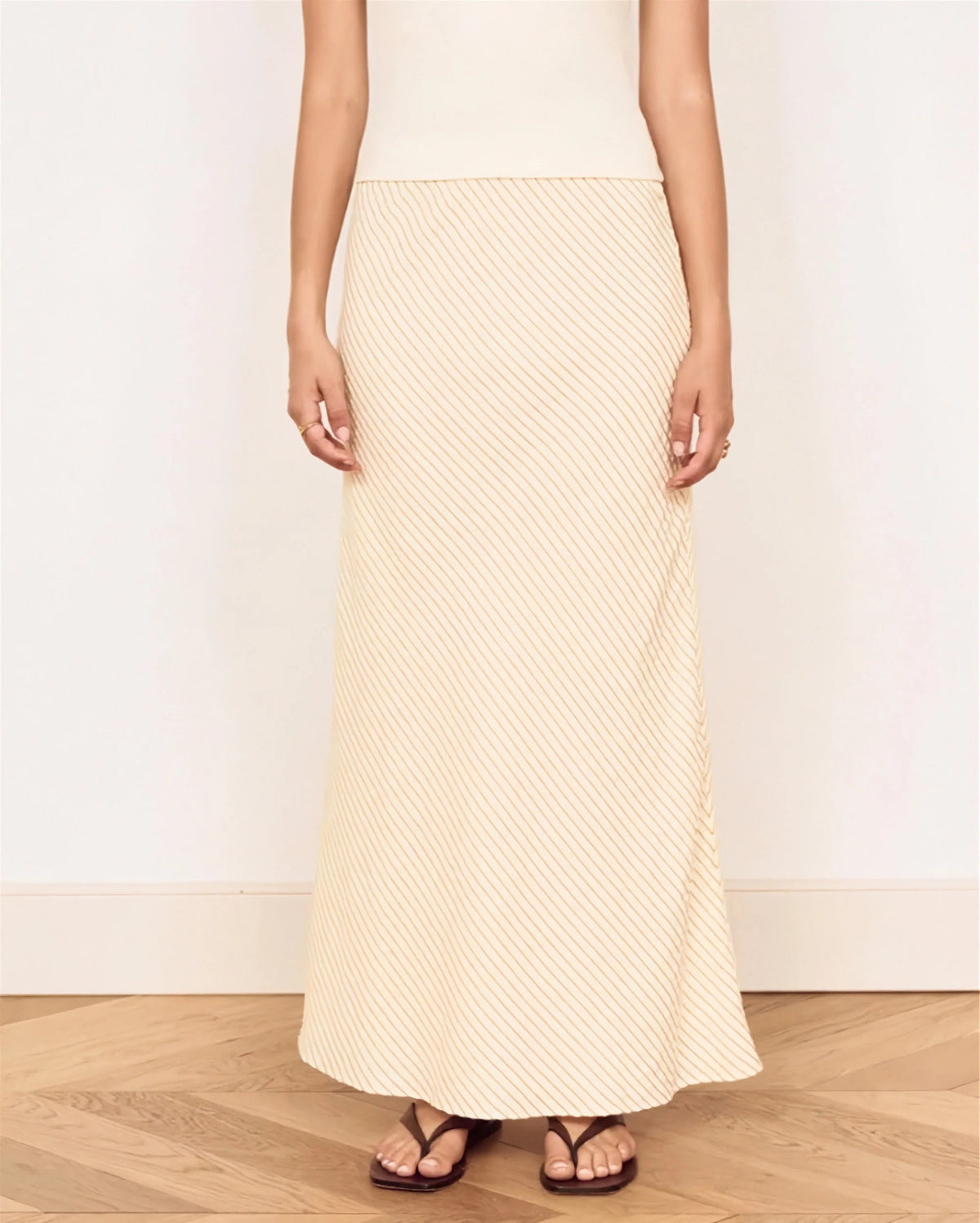 Mink Pink Asa Midi Skirt Latte