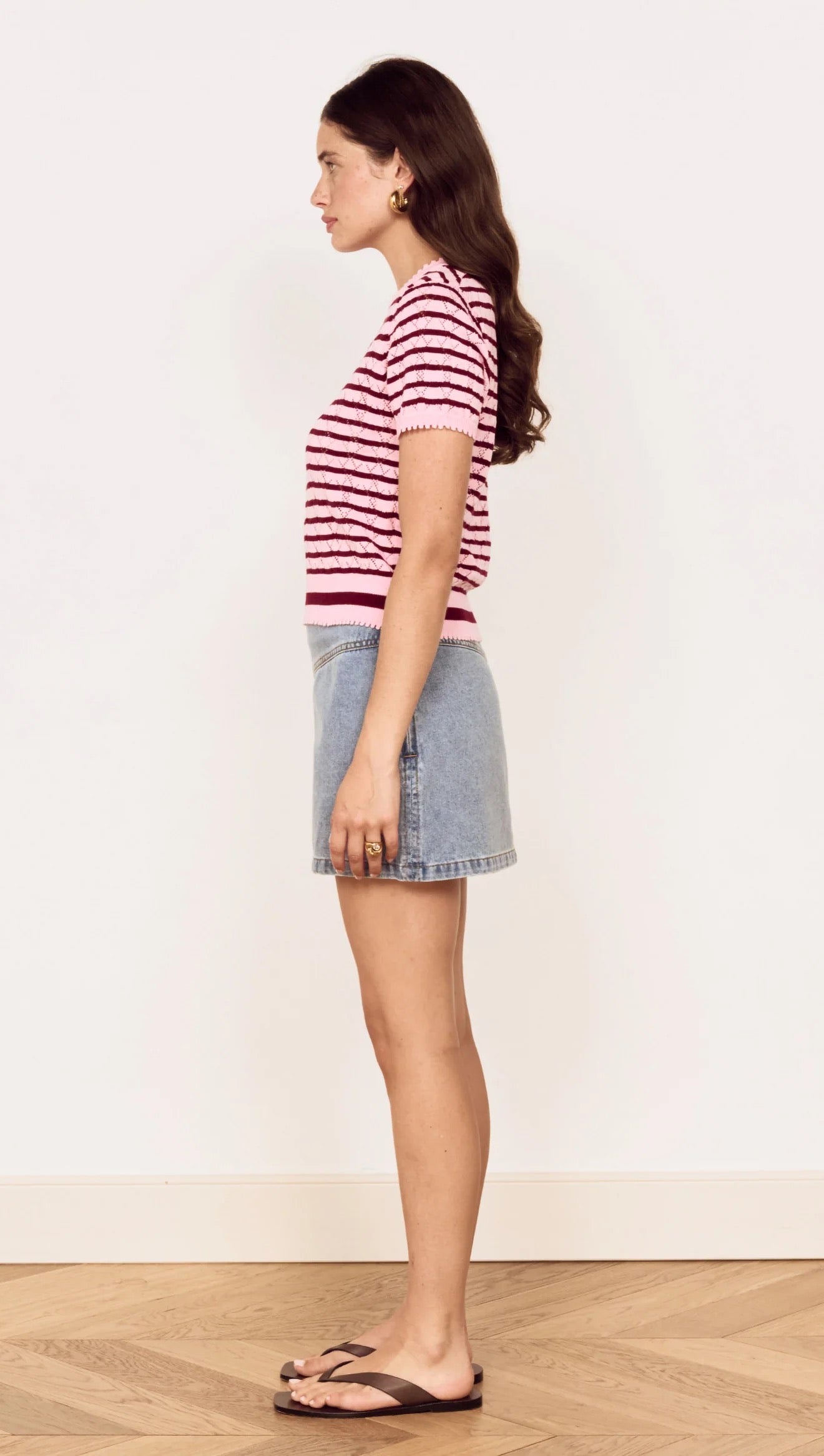 Mink Pink Calla Knit Tee Rose Pink