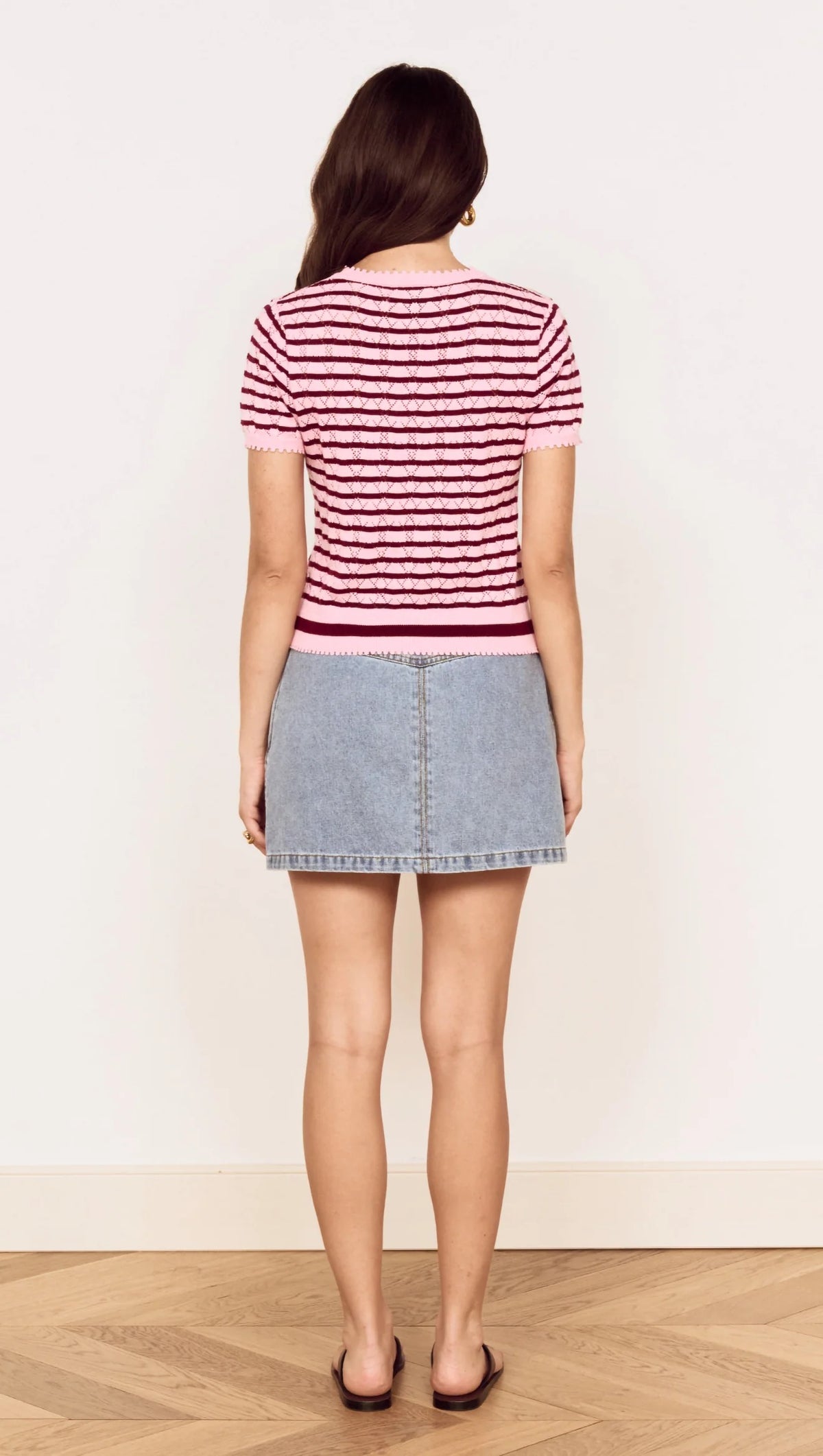 Mink Pink Calla Knit Tee Rose Pink