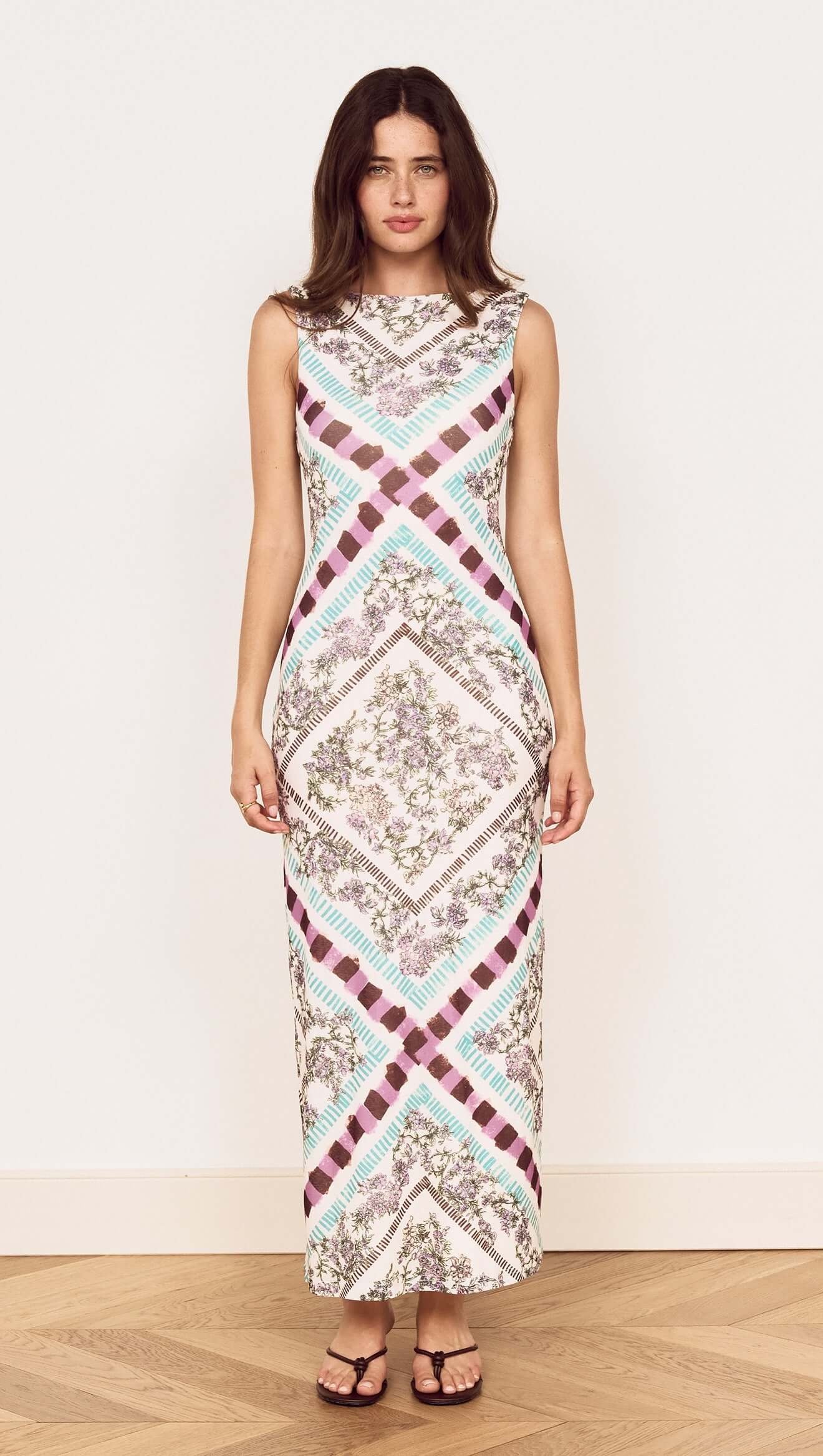Mink Pink Reese Low Back Midi Dress Floral