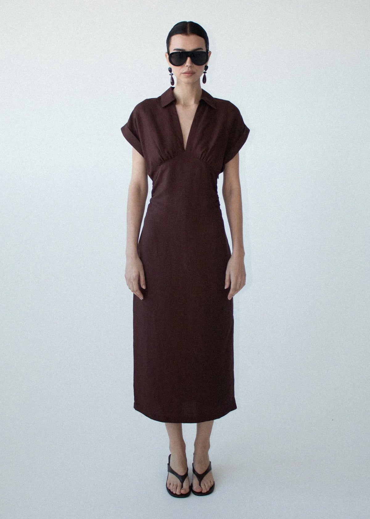 Staple the Label Rhodes Midi Dress Chocolate