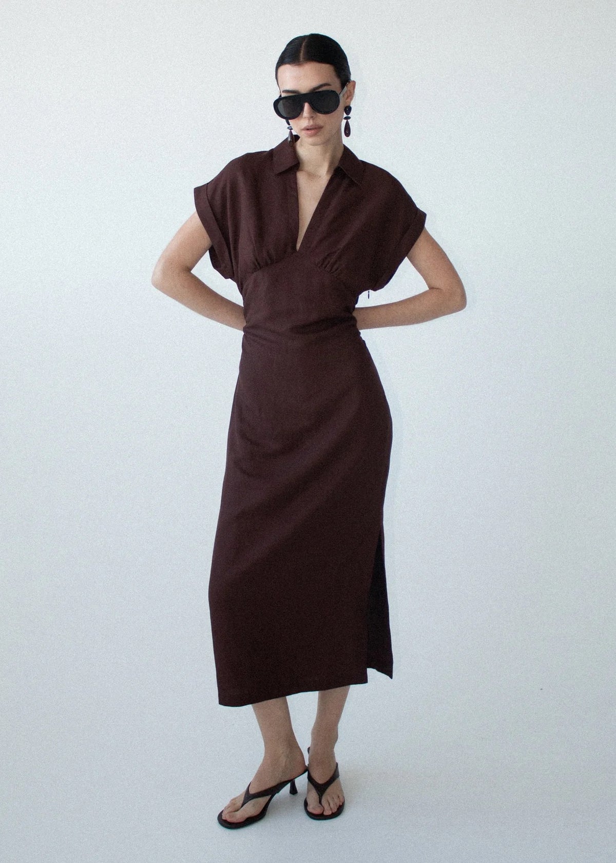 Staple the Label Rhodes Midi Dress Chocolate