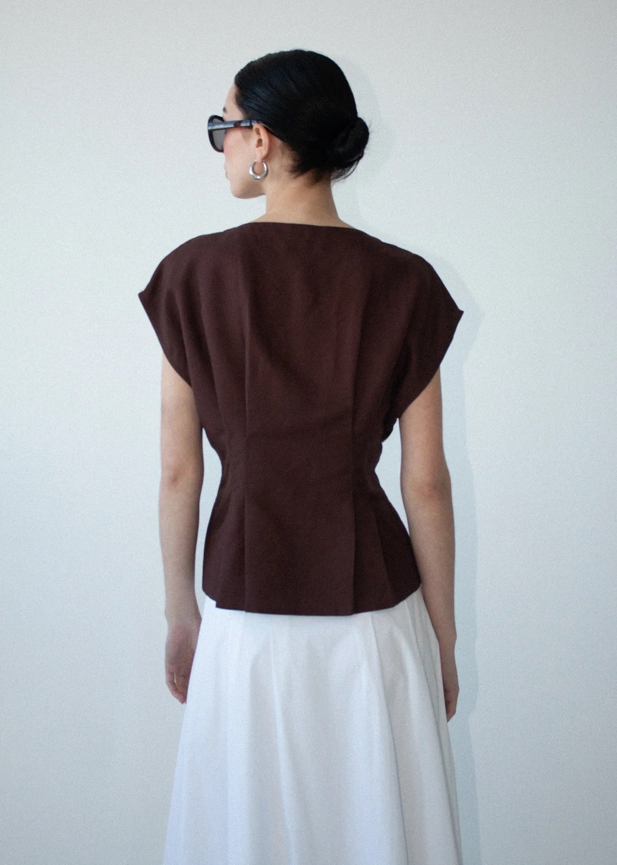 Staple the Label Rhodes V-Neck Top Chocolate