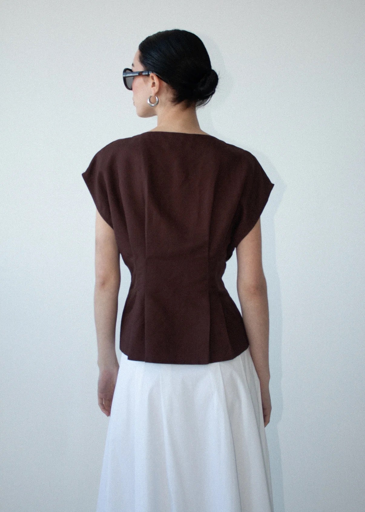 Staple the Label Rhodes V-Neck Top Chocolate