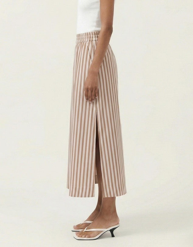 Staple the Label Solace Midi Skirt Tan/White