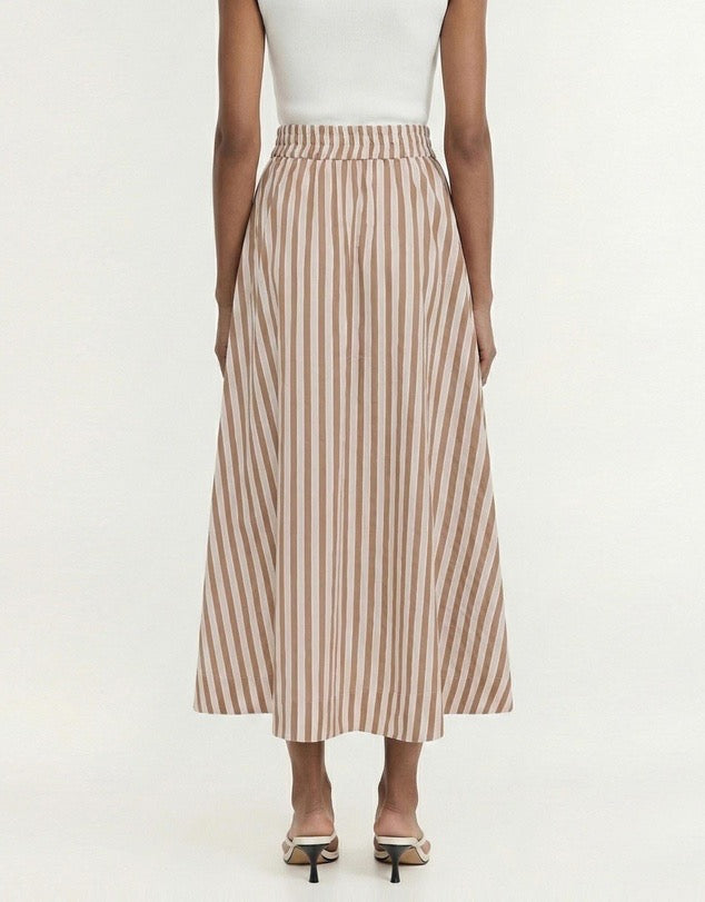 Staple the Label Solace Midi Skirt Tan/White