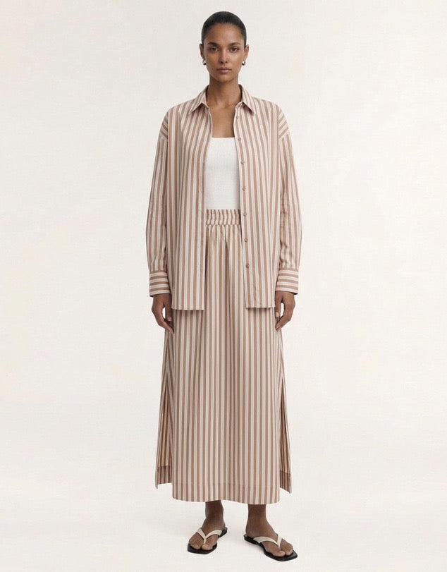 Staple the Label Solace Midi Skirt Tan/White