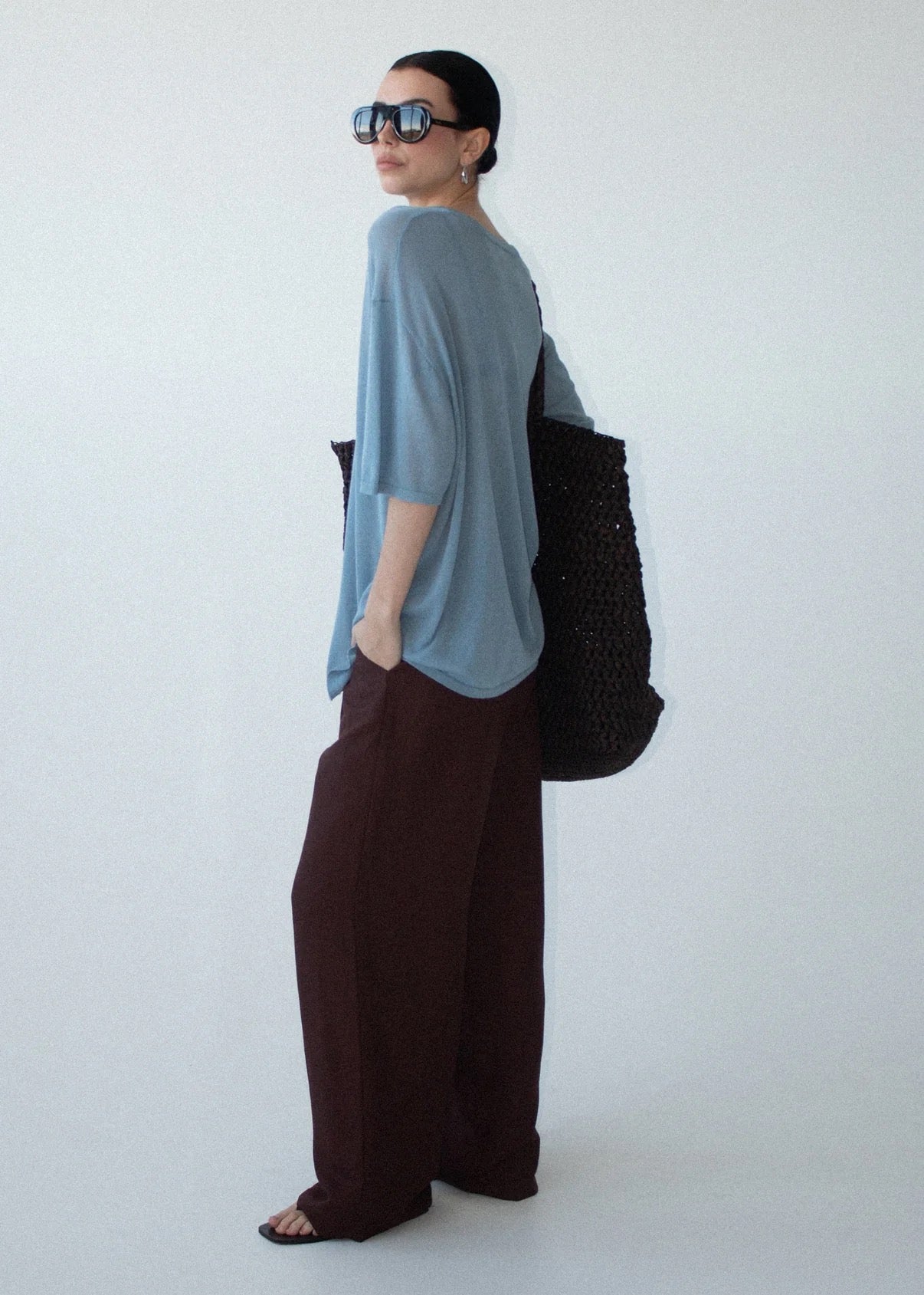 Staple the Label Orla Oversized Knit Tee Blue