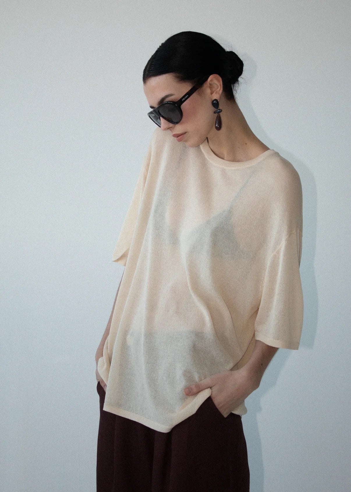 Staple the Label Orla Oversized Knit Tee White