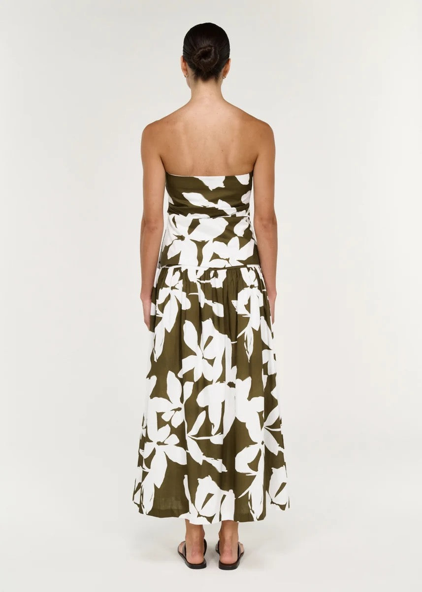 Staple the Label Liora Strapless Top Khaki/Cream
